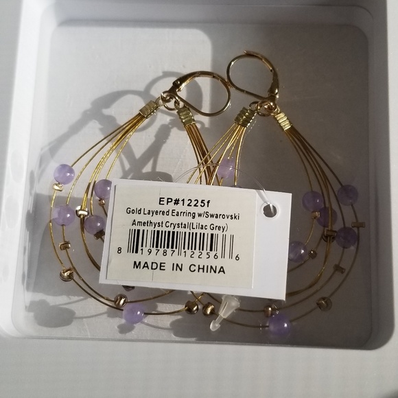 NiB ELLY PRESTON Gold Layered Teardrop Earrings - Picture 3 of 5